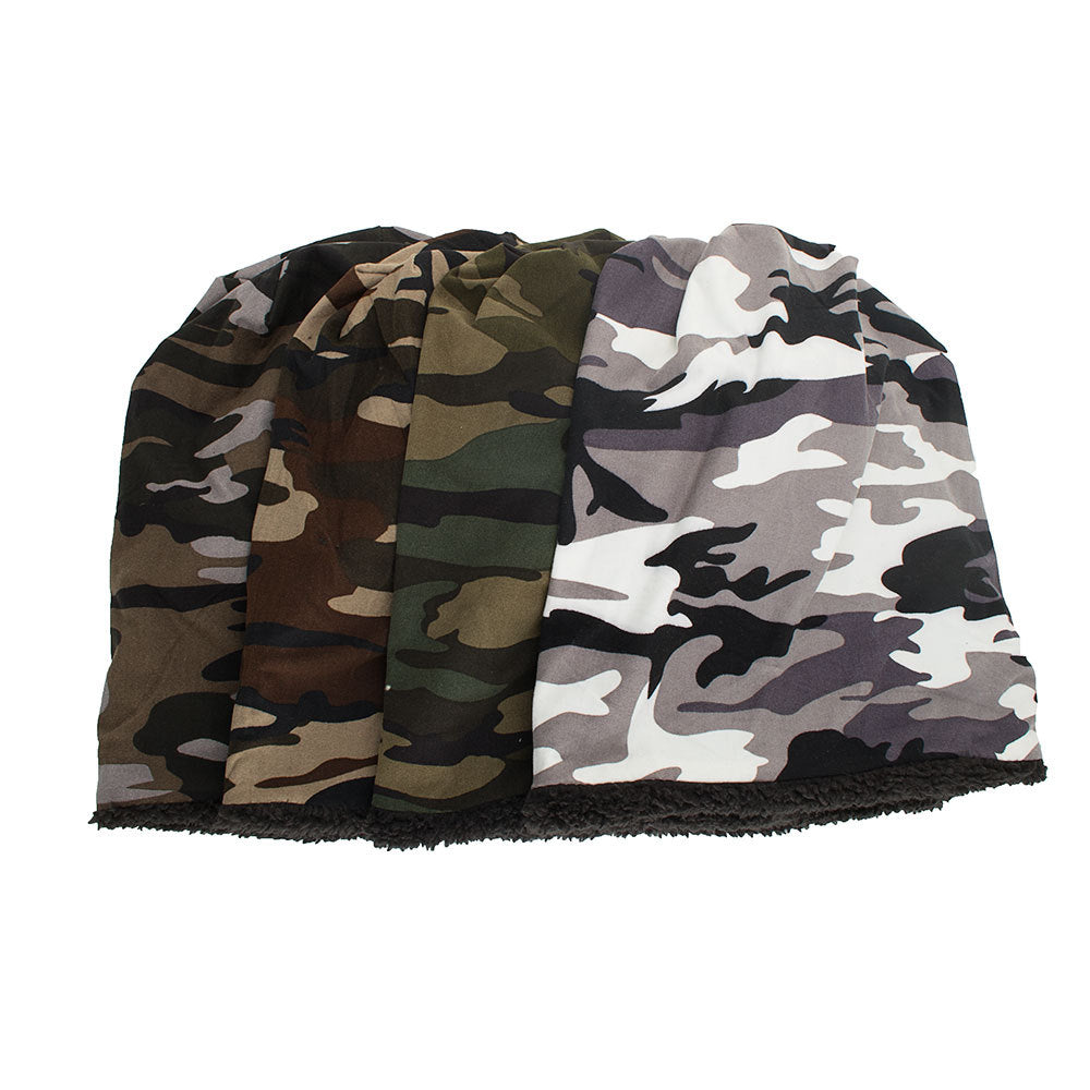 Wholesale of New Winter Polyester Camouflage Plush Pullover Hats